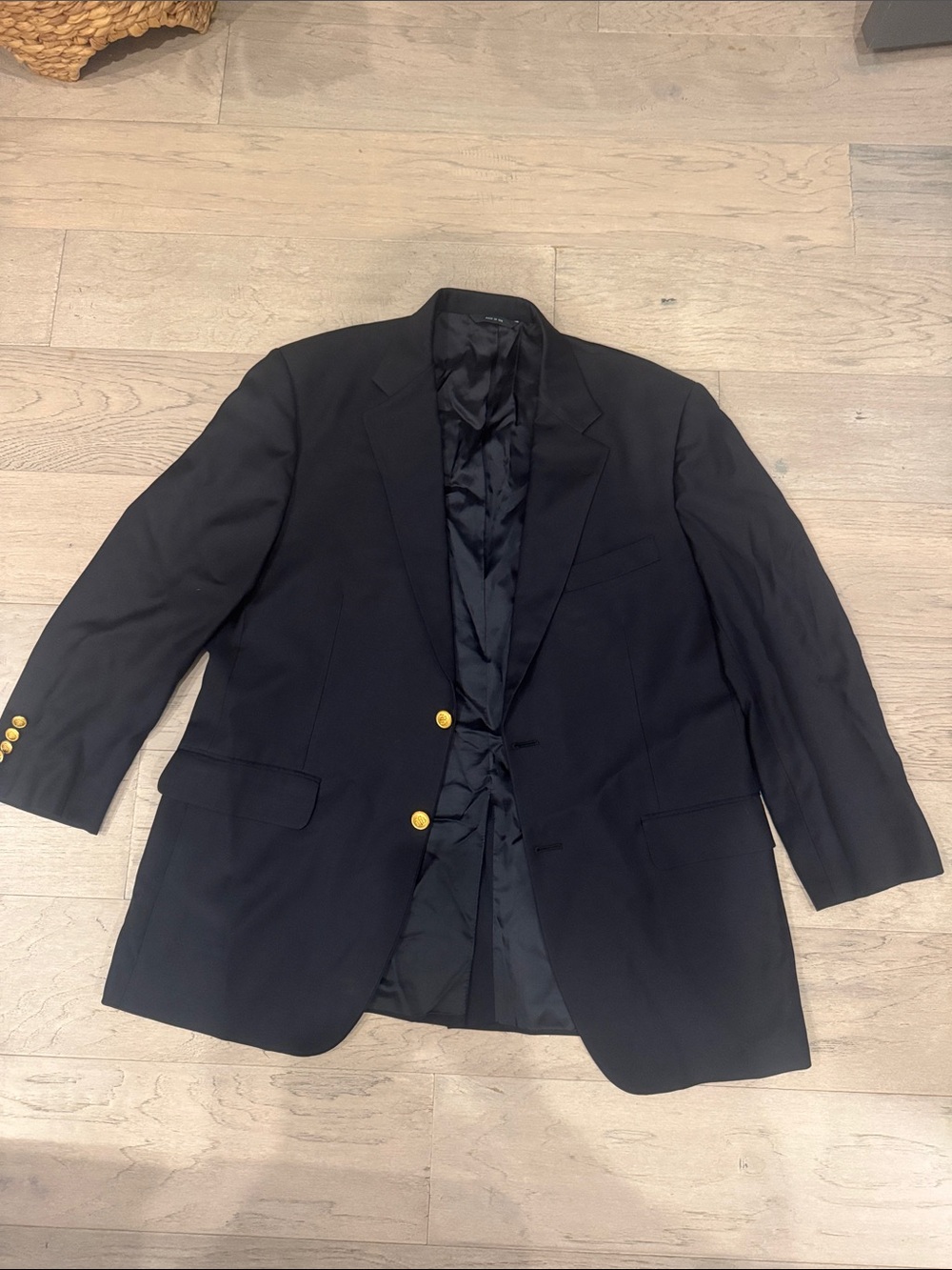 Brooks Brothers Black Blazer with Gold-Tone Buttons
